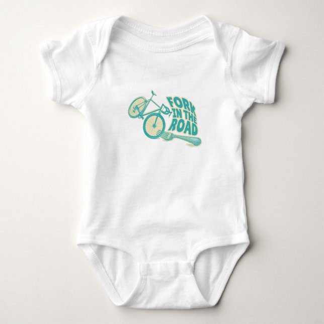 Fork in the road Funny bicycle Baby Bodysuit (Front)