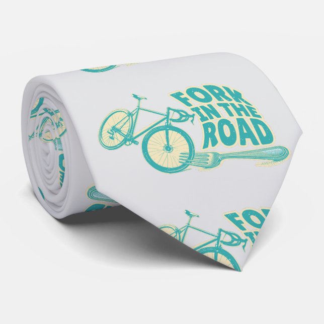 Fork in the road Funny bicycle Tie (Rolled)