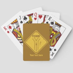 Fork in the road funny traffic sign playing cards