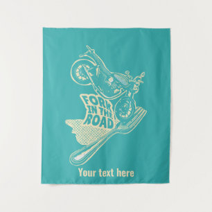 Fork in the road motorcycle crash tapestry