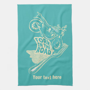 Fork in the road motorcycle crash tea towel