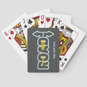 Fork in the road typographic text art playing cards