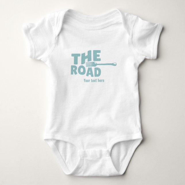Fork in the road typography baby bodysuit (Front)