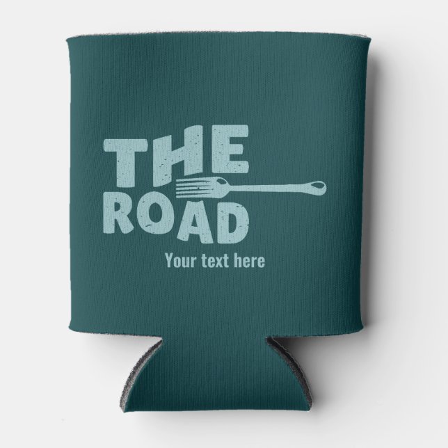 Fork in the road typography can cooler (Front)