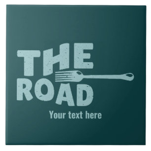 Fork in the road typography ceramic tile