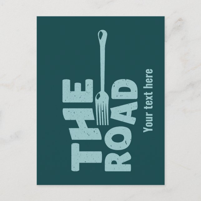 Fork in the road typography postcard (Front)