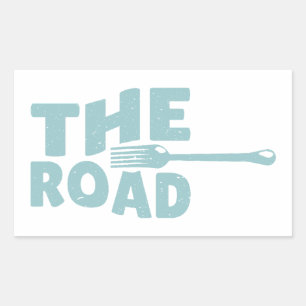Fork in the road typography rectangular sticker