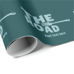 Fork in the road typography wrapping paper