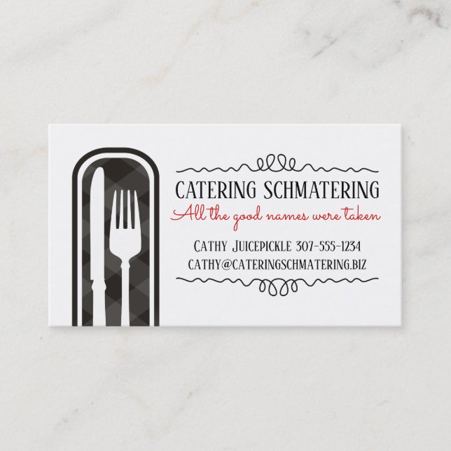Fork knife culinary chef catering business card (Front)