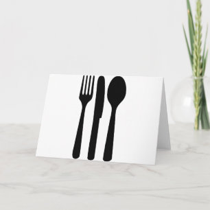 fork knife spoon icon card
