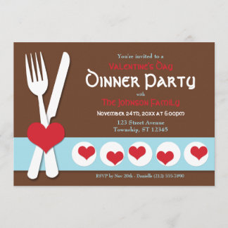 Fork & Knife Valentine's Day Dinner Invitation