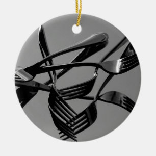 Fork Levitation Ceramic Ornament