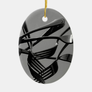 Fork Levitation Ceramic Ornament