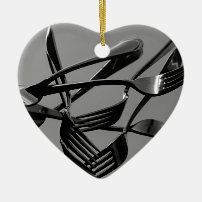 Fork Levitation Ceramic Tree Decoration (Front)