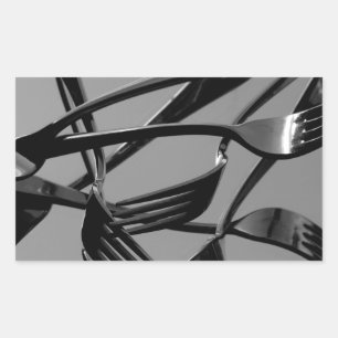 Fork Levitation Rectangular Sticker