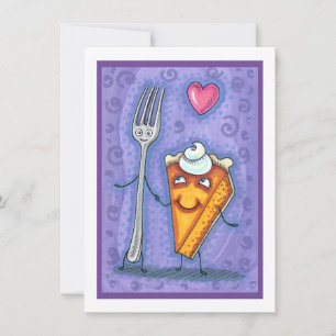 FORK & PUMPKIN PIE, MADE FOR EACH OTHER, ROMANCE CARD