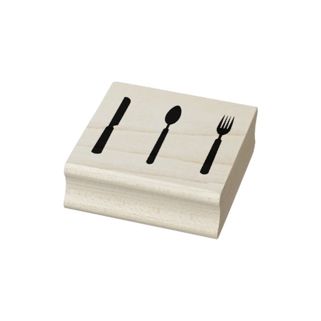 Fork, Spoon and Knife Rubber Stamp (Stamp)