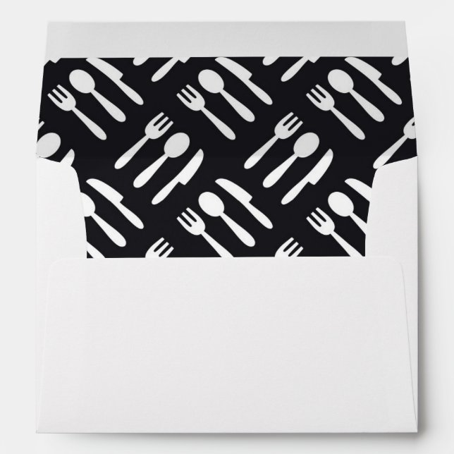 Fork spoon knife pattern envelope (Back (Bottom))