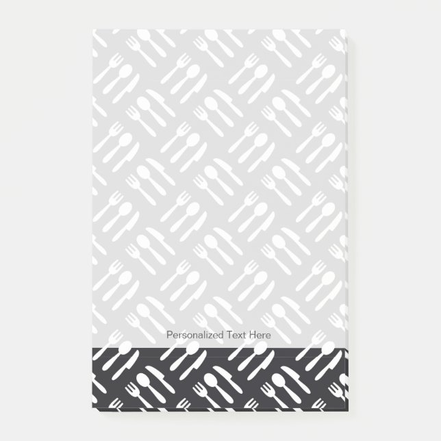 Fork spoon knife pattern post-it notes (Front)