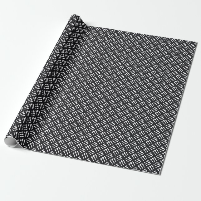 Fork spoon knife pattern wrapping paper (Unrolled)