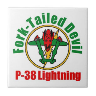 Fork-Tailed Devil P-38 Ceramic Tile