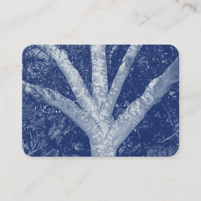 Forked Branches - Cyanotype Effect Business Card (Front)