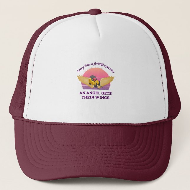 Forklift Angel Trucker Hat (Front)