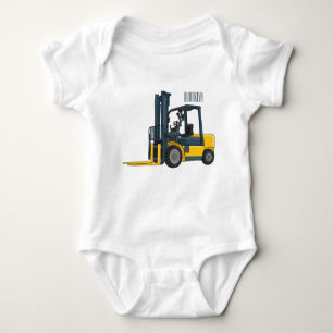 Forklift cartoon illustration baby bodysuit