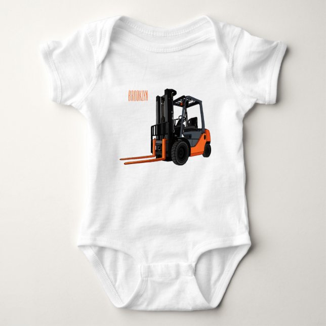 Forklift cartoon illustration baby bodysuit (Front)
