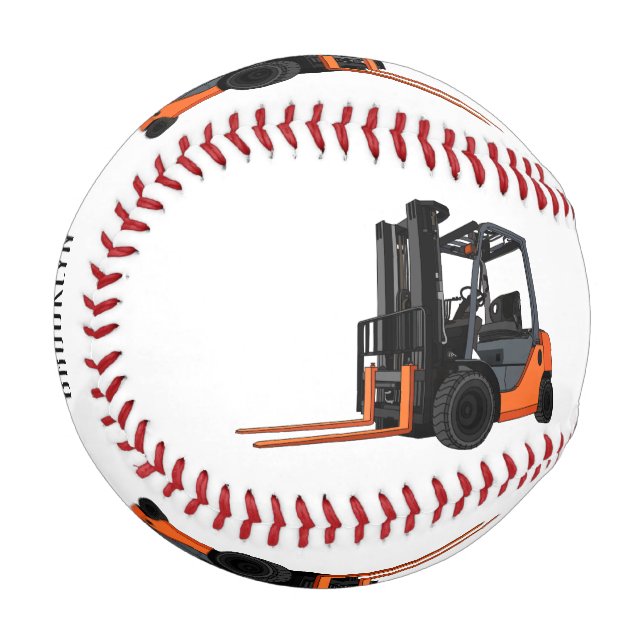 Forklift cartoon illustration baseball (Front Left)