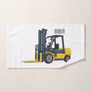 Forklift cartoon illustration bath towel set