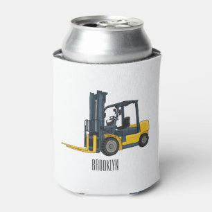 Forklift cartoon illustration can cooler