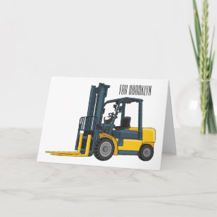 Forklift cartoon illustration card
