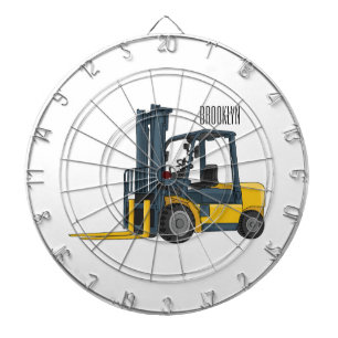 Forklift cartoon illustration dartboard