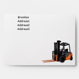 Forklift cartoon illustration envelope