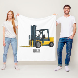 Forklift cartoon illustration  fleece blanket