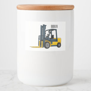 Forklift cartoon illustration food label