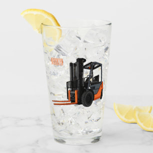 Forklift cartoon illustration glass
