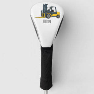 Forklift cartoon illustration golf head cover