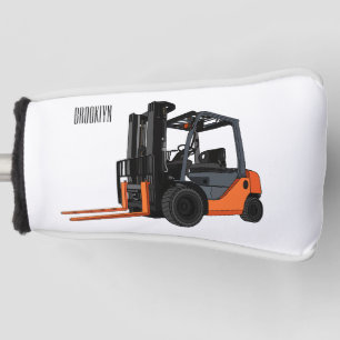 Forklift cartoon illustration golf head cover