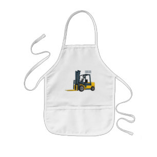 Forklift cartoon illustration kids apron