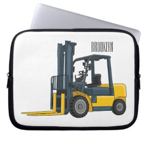 Forklift cartoon illustration laptop sleeve