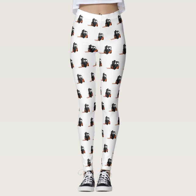 Forklift cartoon illustration leggings (Front)