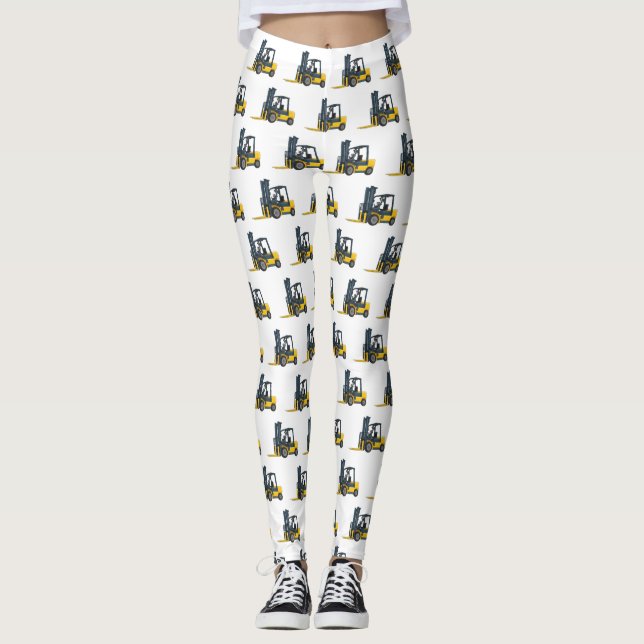Forklift cartoon illustration  leggings (Front)