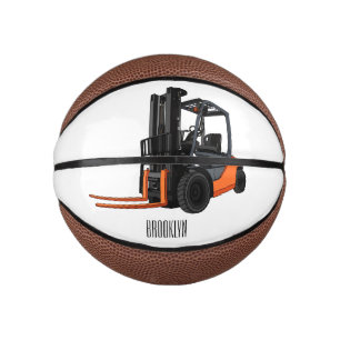 Forklift cartoon illustration mini basketball