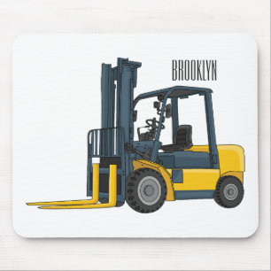 Forklift cartoon illustration  mouse pad