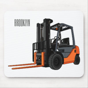 Forklift cartoon illustration mouse pad