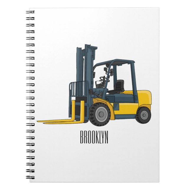 Forklift cartoon illustration  notebook (Front)