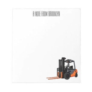 Forklift cartoon illustration notepad