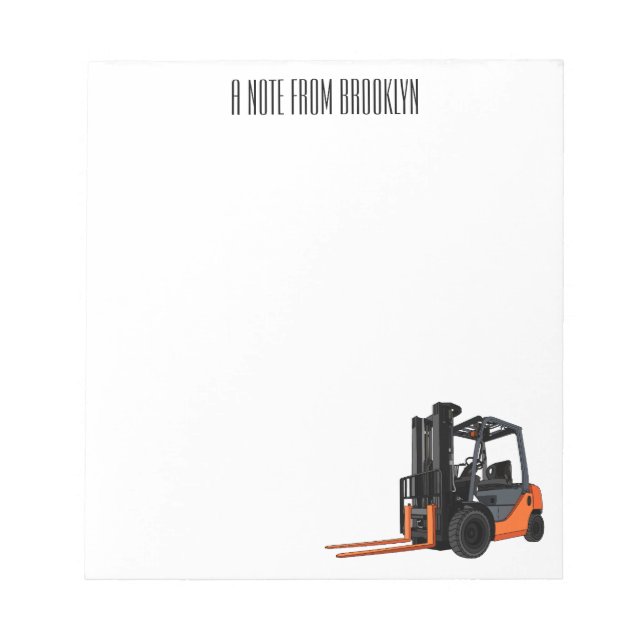 Forklift cartoon illustration notepad (Front)